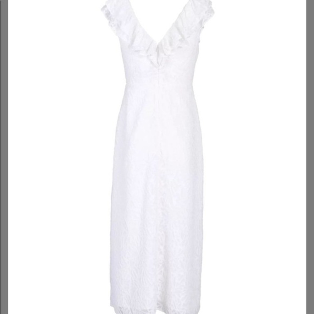 Senlis white Wild flower Maxi Dress Elisabeth Ruffle Dress - Picture 5 of 6